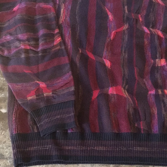 🔥VTG Coogi Style Protege Collection Maroon Multi Textured Crewneck Sweater L - Picture 5 of 11